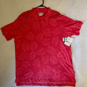 Trunks Surf & Swim Co. Hawaiian Shirt. Red floral. Large. New with tags.